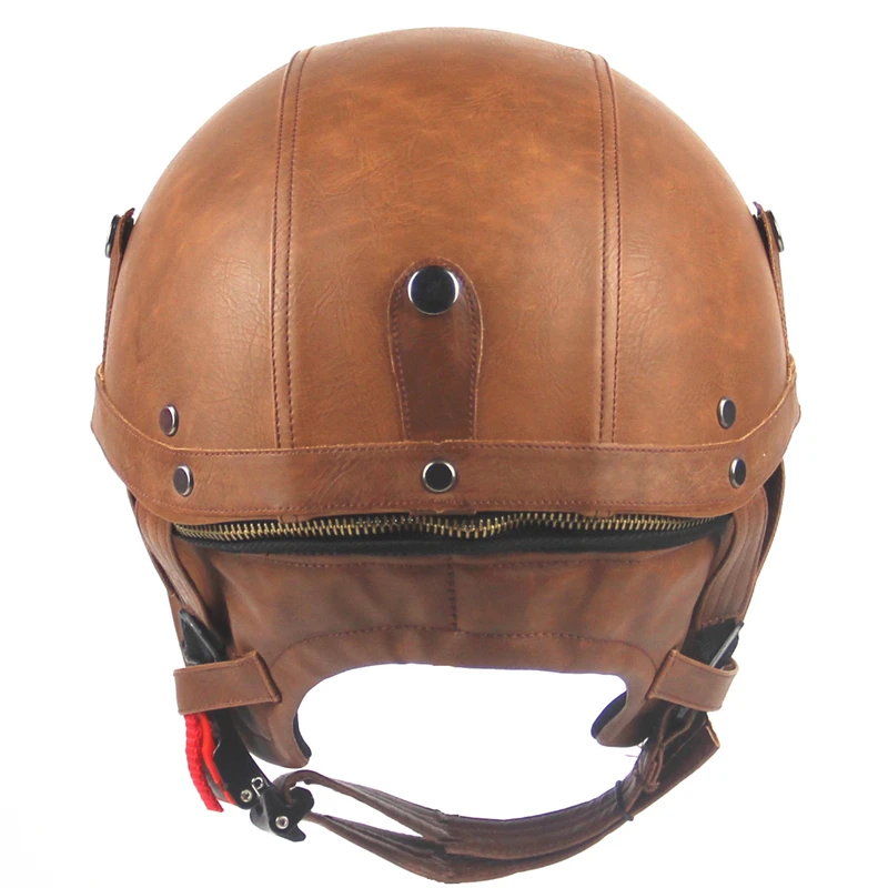 Adult Leather Helmets For Motorcycle Retro Half Cruise Helmet Prince Vintage Moto | Автомобили и мотоциклы