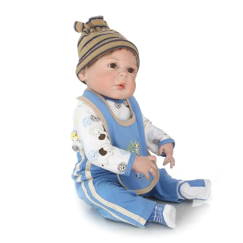 23&quot Full Body Silicone Reborn Baby Boy Doll Vinyl cameron awake Bebe Children Bath Toys Bonecas Gifts | Игрушки и хобби
