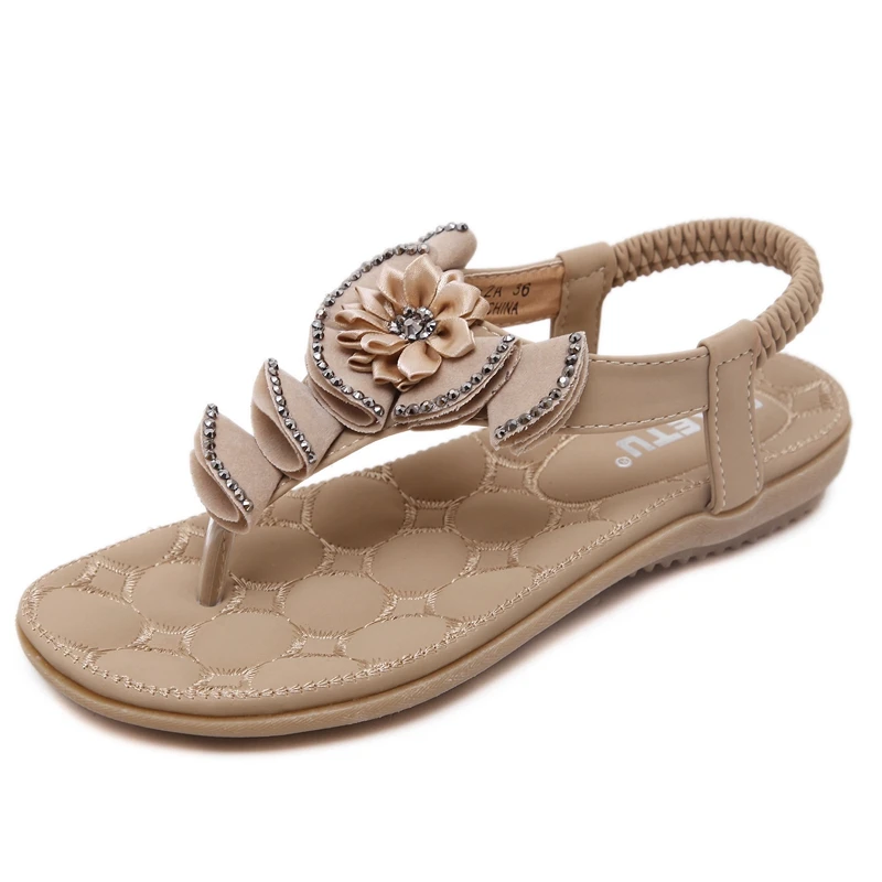SIKETU Flats Tong Sandals Sweet Flowers Shoes Woman Flat Sandalias Fashion Ladies Ankle Strap Footwear Size 116-2 | Обувь