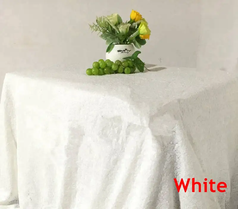 White 60X102in Королевская Синяя скатерть с блестками прямоугольная блестящая скатерть с блестками для свадебной вечеринки Рождественский Банкетный Декор-63 - Цвет: White