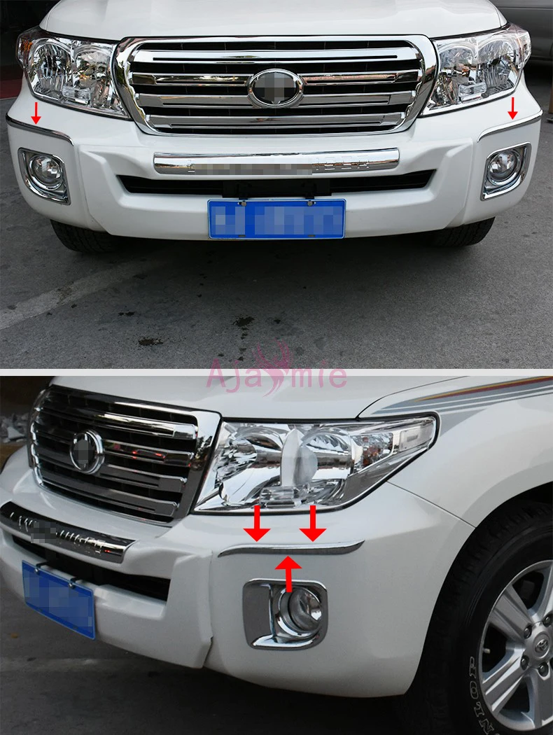 Для Toyota LC Land Cruiser 200 2012 2015 Передняя боковая решетка Накладка Бампер протектор ABS хром аксессуары для стайлинга