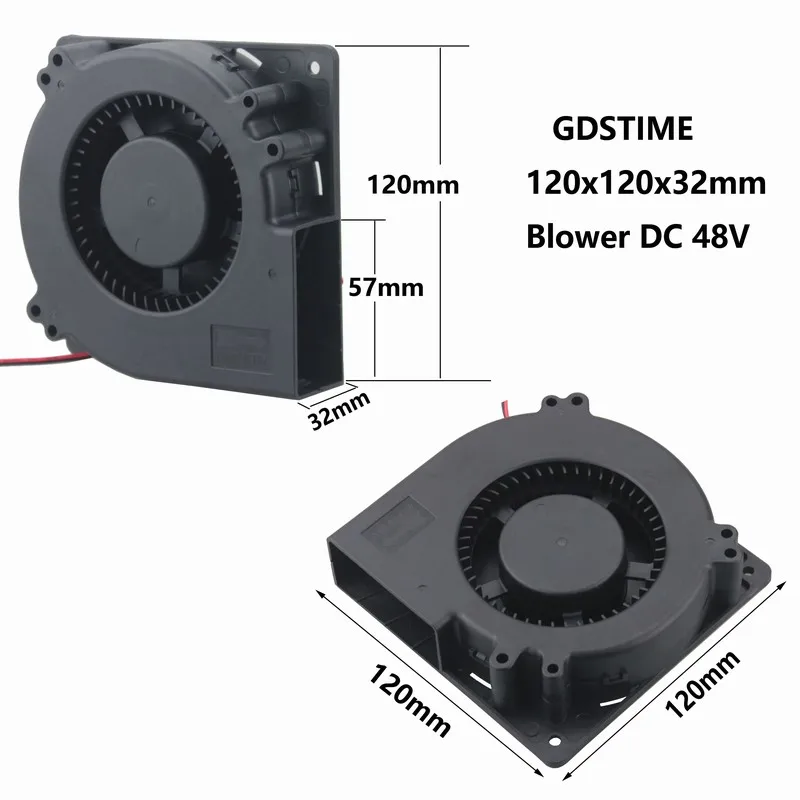2 шт. Gdstime шариковый подшипник DC 48 в радиатор 120 мм x 32 12032 12 см Бесщеточный