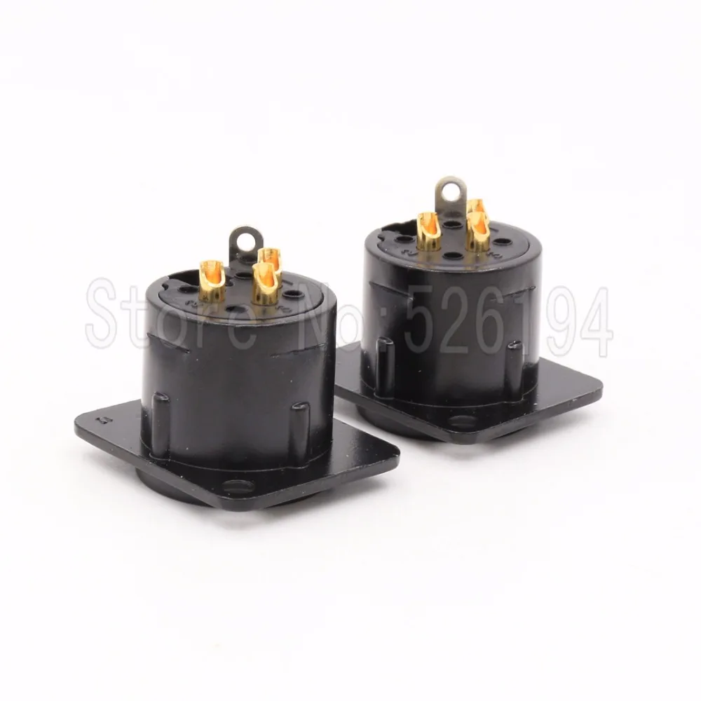 4 шт. XLR позолоченный 3 контактный штекер Шасси Панель гнездо для CD усилителя|panel