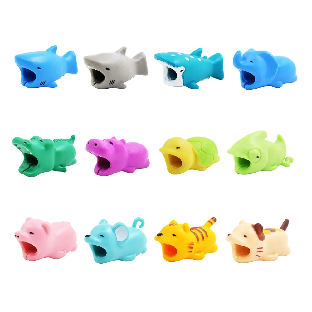 Животное кабель bite для Android USB зарядное устройство данных провода протектор Winder Организатор Chompers Акула тигр держатель мобильного телефона аксессуар
