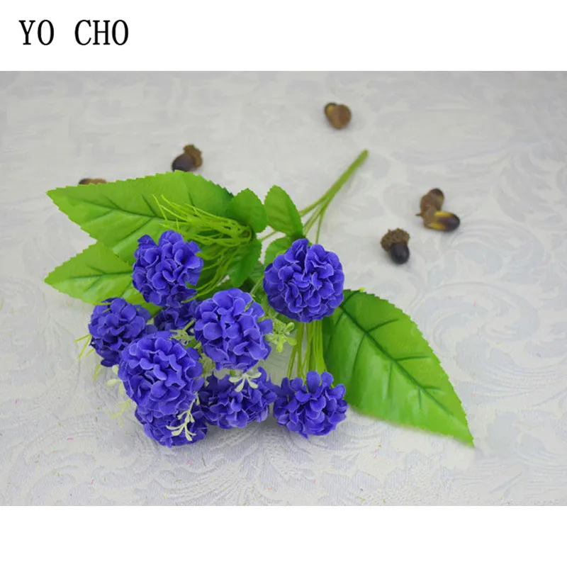 YO CHO Искусственные цветы 9 головок белая Гортензия тканевый букет высокое