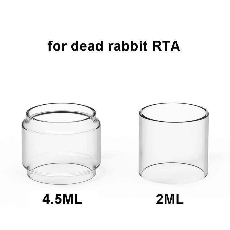 

3PCS Replacement Transparent Clear Fatboy Normal Straight glass tube Replacement for dead rabbit RTA 2ml/4.5ML
