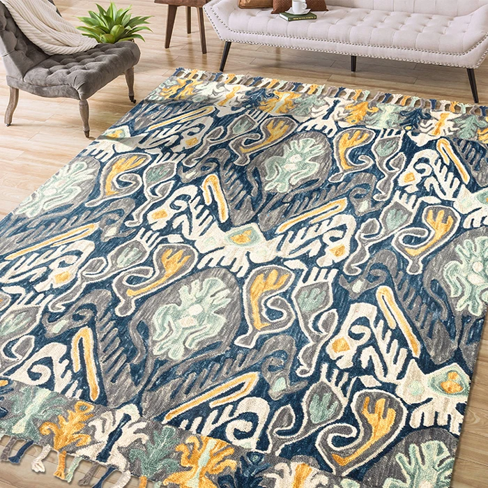 Kilim 100% шерстяной цветочный ковер для гостиной геометрический индийский