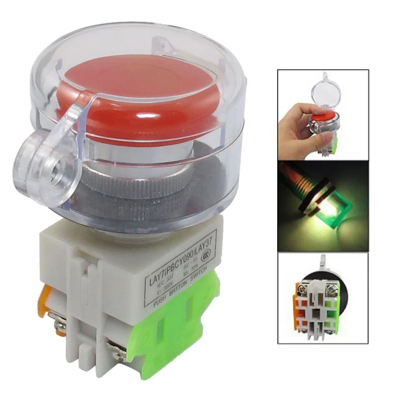 

Red Mushroom Cap Self Locking Contact Clear/Reset Switch NO/NC Emergency Stop Push Button Switch AC 660V 10A Switch Equipment