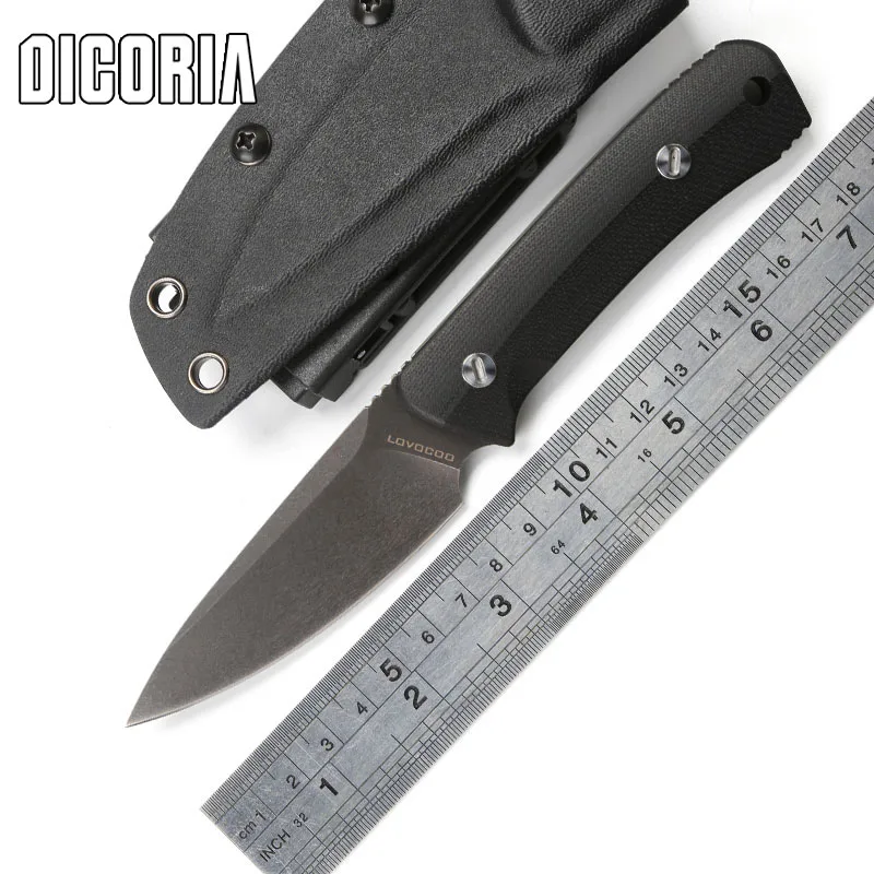 DICORIA оригинальный крапивы нож с фиксированным лезвием D2 сталь G10 ручка для охоты