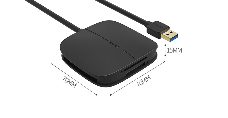 Vention USB 3,0 кард-ридер SD CF MS XD Micro SD TF кард-ридер высокоскоростной мульти внешний смарт-ридер для компьютера
