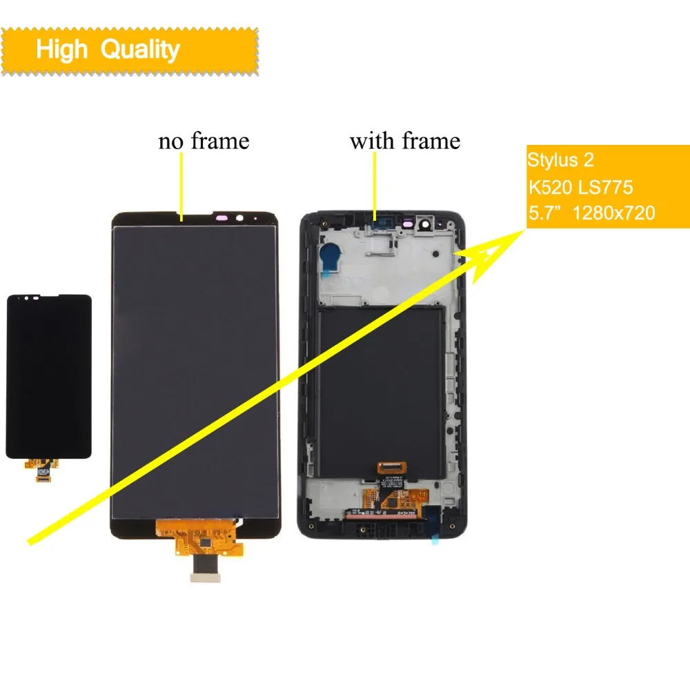 

10 шт./лот для LG Stylus 2 K520 LS775 сенсорный ЖК-экран с рамкой K520 LS775 ЖК-экран полная замена