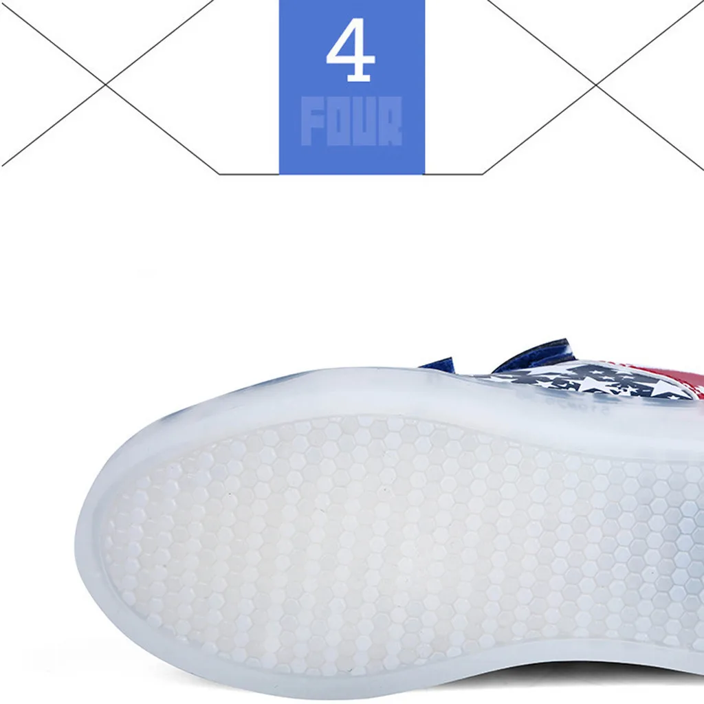 Toddler Infant Flag Baby Girls USB Breathable LED Luminous Sport Shoes Sneakers | Детская одежда и обувь