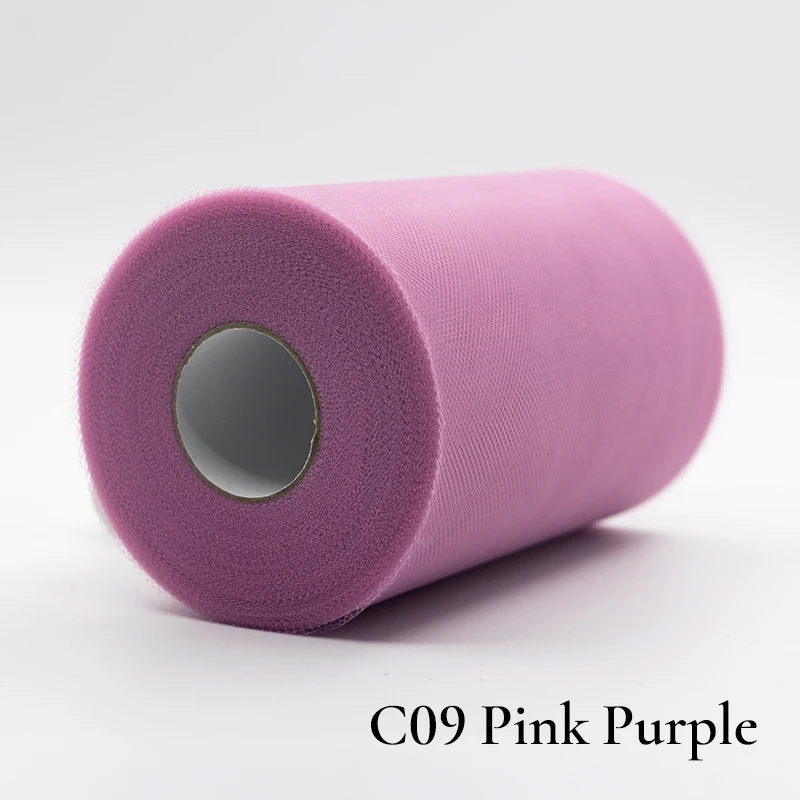 09Pink Purple Рулон тюля, 100 ярдов, органза, свадебное украшение, пачка для детского душа, рулон тюля, 15 см, украшение для вечеринки и мероприятий, декор для помолвки - Цвет: 09Pink Purple