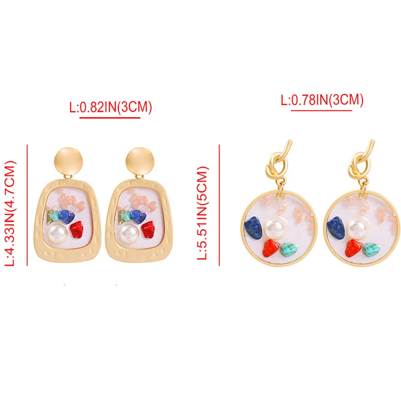 Серьги-подвески женские с натуральным камнем и искусственным жемчугом |