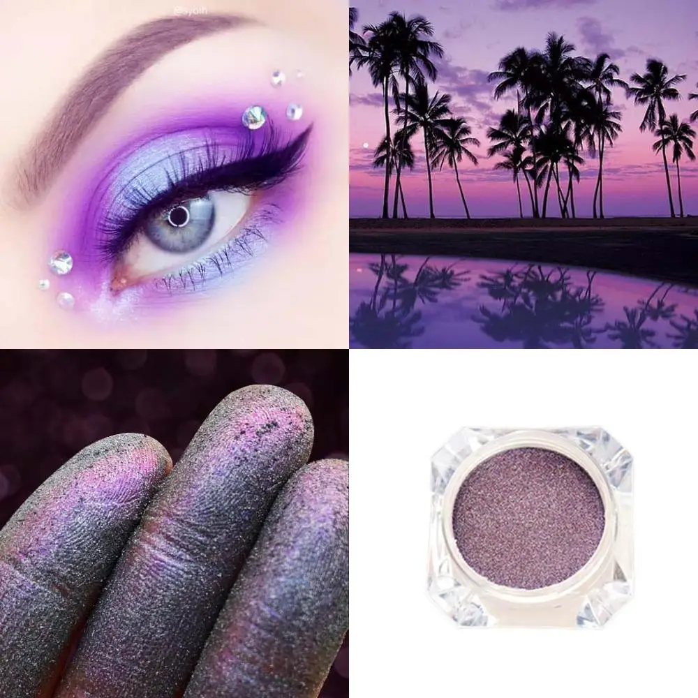 Тени для век с алмазным блеском 12 видов цветов хамелеон пигмент павлина порошок