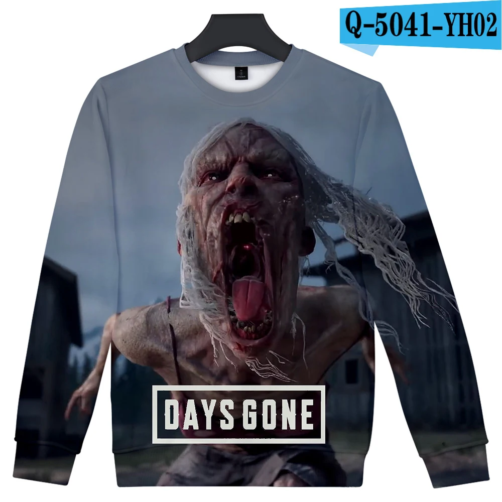 Модные days gone толстовка мужская Круглый воротник с длинными рукавами Толстовка days gone игры Harajuku топ с принтом в стиле хип-хоп толстовка - Цвет: 3D