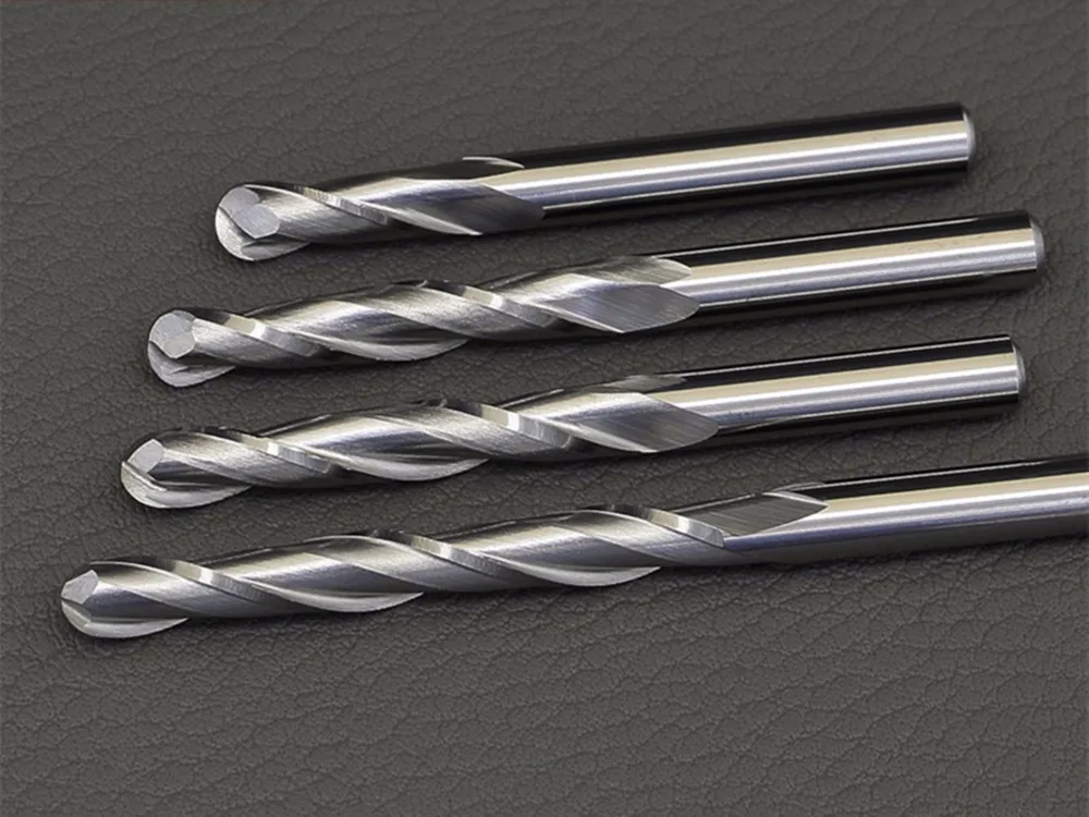 10pcs 4mm Shank 2 Flute Ball nose End Mill Cutter CNC Bit 10/12/15/17/20/22/25/28/30/32/42/52mm CEL | Инструменты