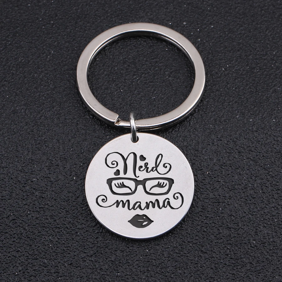 Брелок для ключей Nerd Mama узор очков подарок мамы ювелирное изделие модный стиль