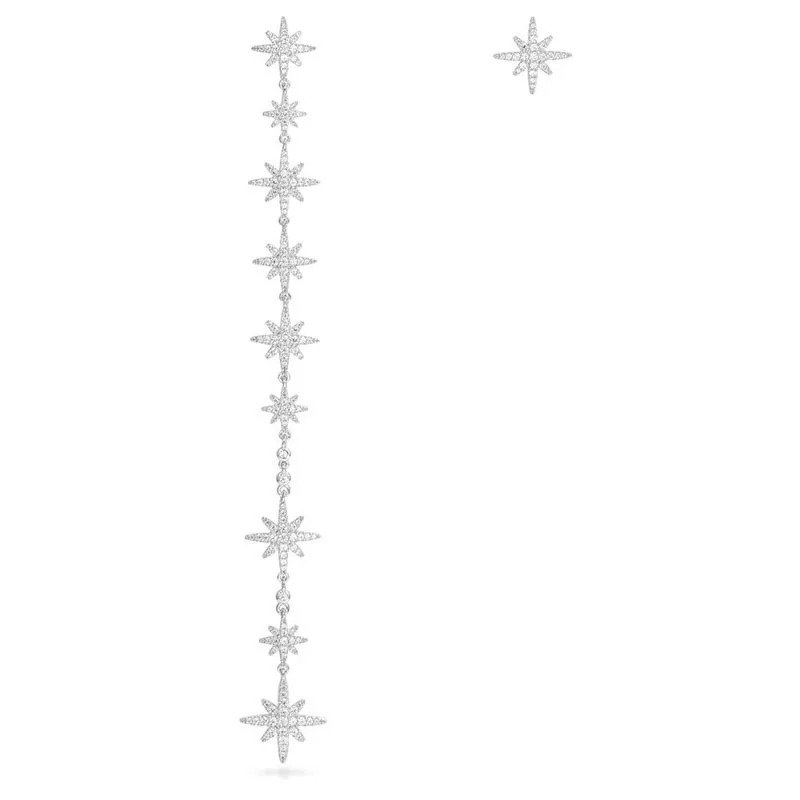 Женские асимметричные серьги из серебра 925 пробы с фианитом | Украшения и