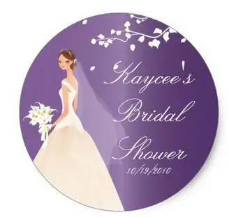 

1.5inch Amethyst Purple Bride Bridal Shower Sticker