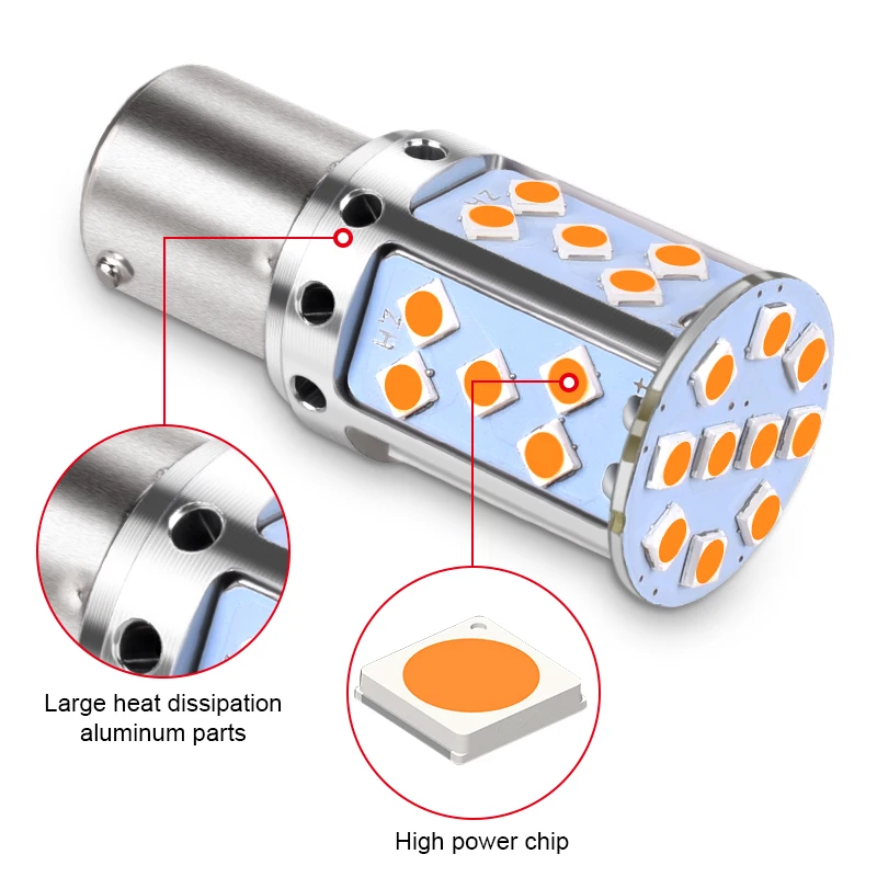 1 шт. светодиодный светильник P21W 1156 BA15S PY21W BAU15S 3030 35SMD лампа Canbus Free T20 7440 W21W для
