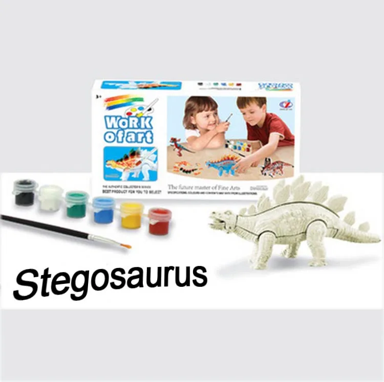 Stegosaurus Сделай Сам, раскраска, модель животного, игрушки для рисования, граффити, динозавр Юрского периода, креативные Обучающие Развивающие игрушки для детей, подарки - Цвет: Stegosaurus