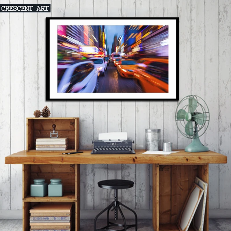 2017 Современный Нью-Йорк ночной вид уличный постер картина настенное искусство
