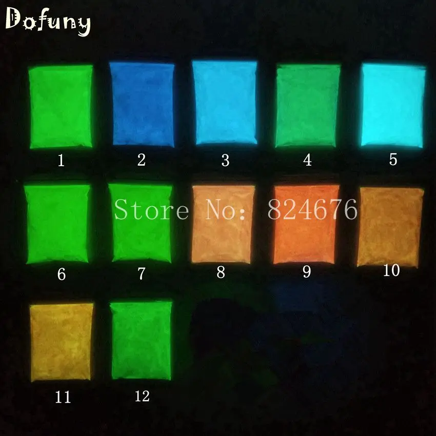 100 г/лот светящийся пигмент фосфорный порошок фотолюминесцентный 10 цветов X г для