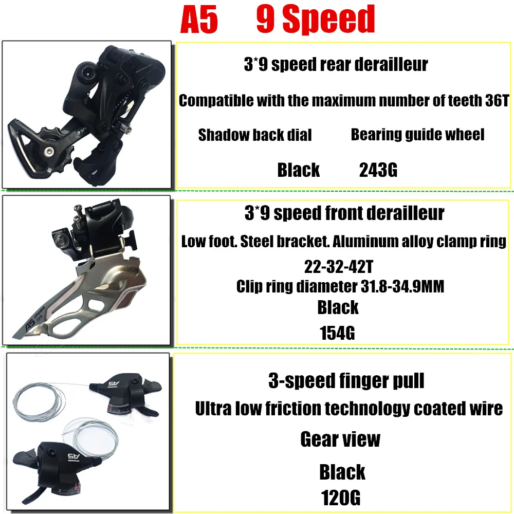 VXM Bicycle Derailleur 3X9 27 Speed 3X10 30 Speed 3X11 11 Speed MTB Front Rear Shifter Derailleur Groupset for Bicycle Parts
