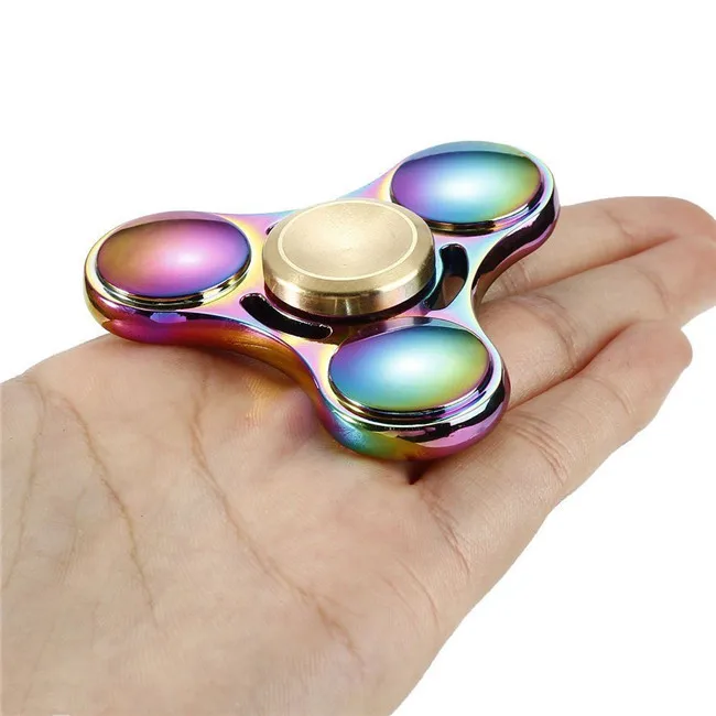 Actionbabei новый креативный Радужный EDC Fidget Metal Tri Hand Spinner СДВГ аутизм фокус игрушка