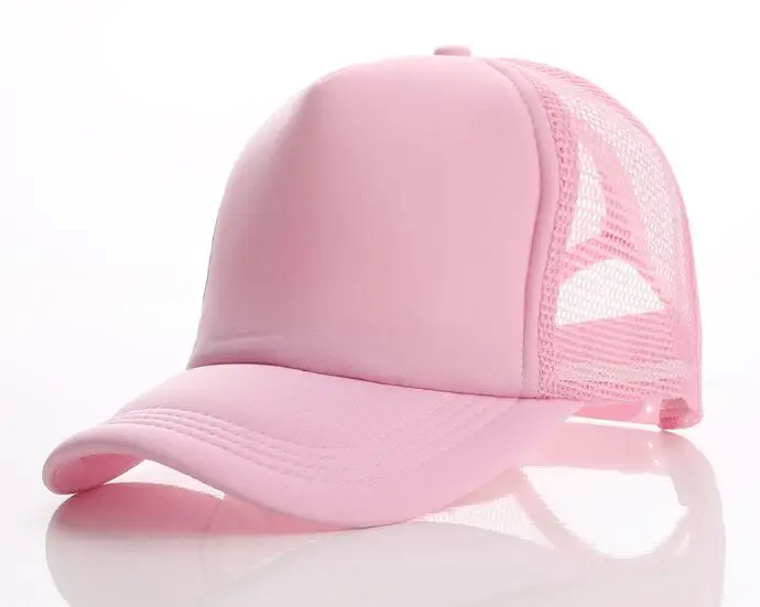 Full pink 500 шт./лот, заказной логотип, Кепка водителя грузовика, для взрослых, полиэстер, печатные шапки с логотипом, бейсболки Gorros - Цвет: Full pink