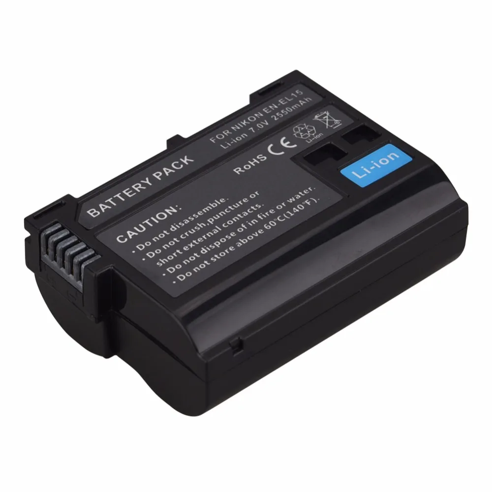 2x2550mAh EN EL15 ENEL15 литий ионный аккумулятор + USB зарядное устройство для Nikon DSLR D600 D610 D800