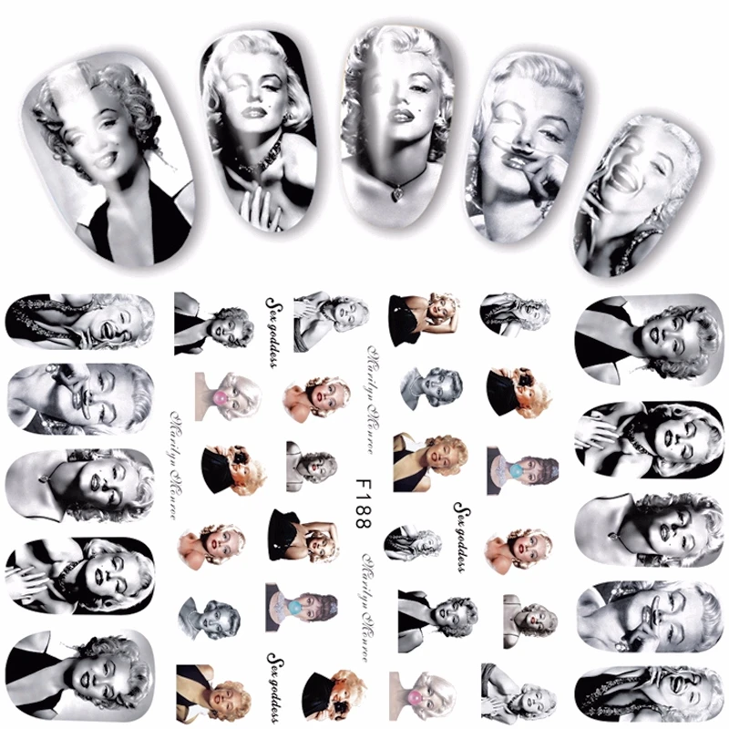 5 шт. наклейки для дизайна ногтей Мэрилин Монро | Красота и здоровье