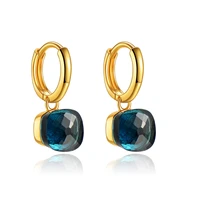 fashion gold drop earrings solid 925 sterling silver austrian crystal earring for women wedding birthday gift jewelry