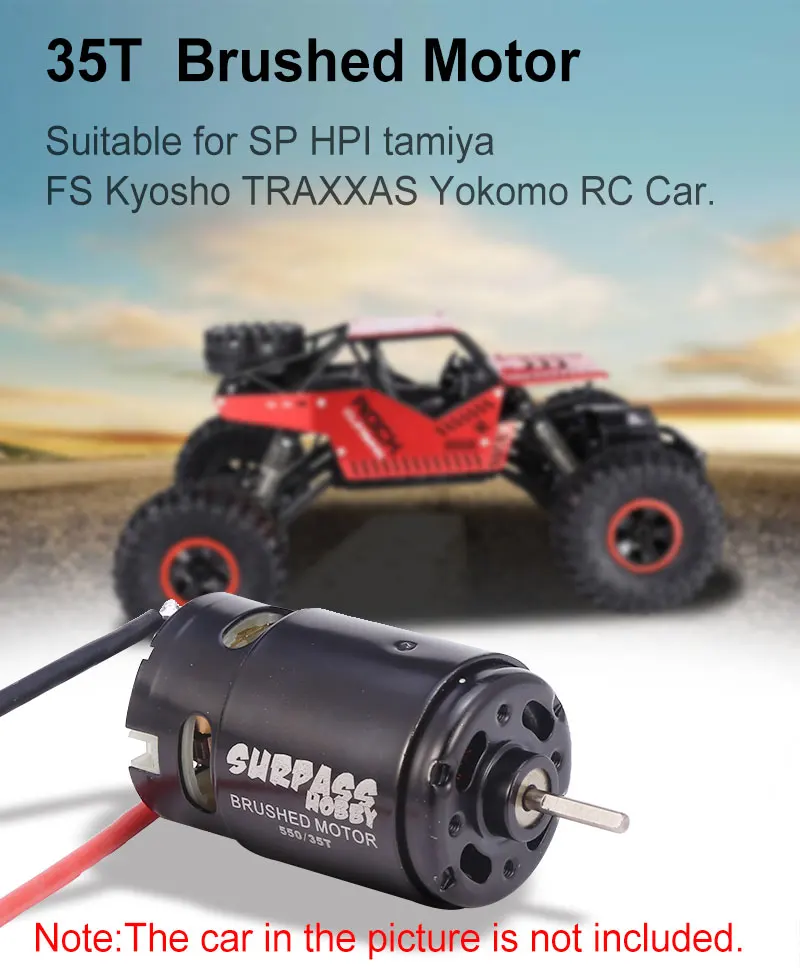 Двигатель с щеточным напылением SURPASS HOBBY 550 12T 21T 27T 35T для 1/10 TRAXXAS HSP HPI Wltoys D90 D110 SCX10