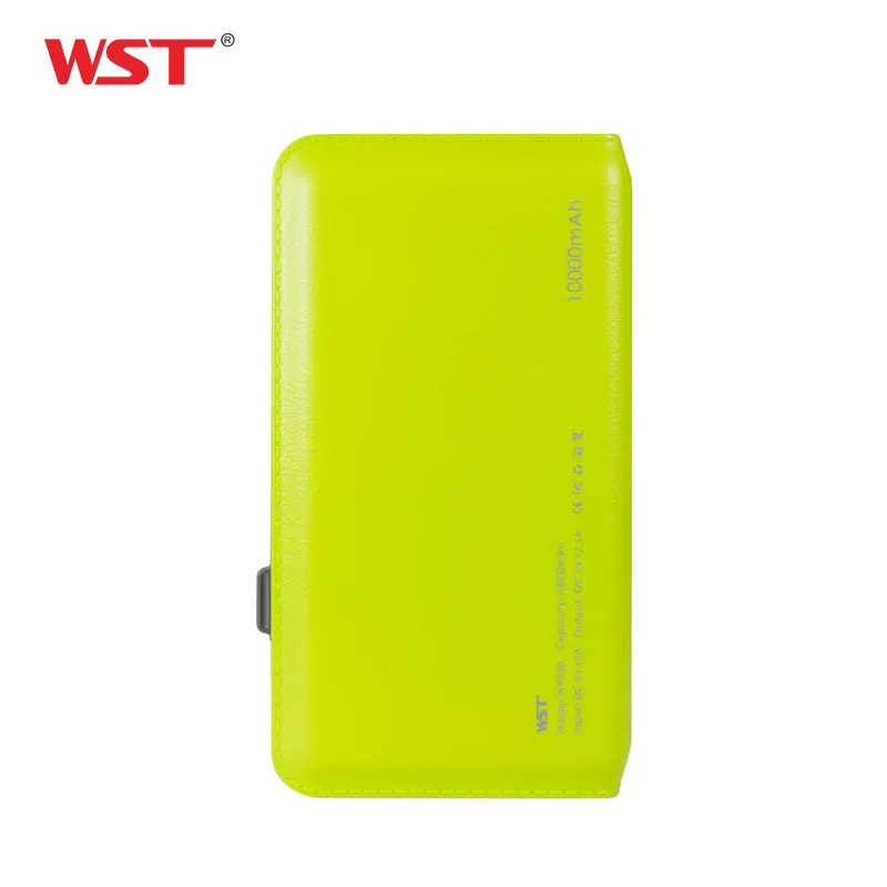 WST power Bank 10000 мАч Внешний аккумулятор светодиодный цифровой дисплей со встроенным кабелем Cargador Portatil для iPhone/Android