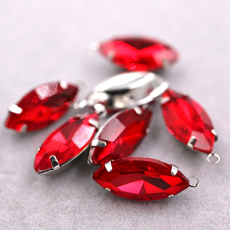 Бесплатная доставка серебряная основа красная одинарная петля искусственная