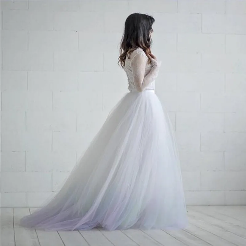 

Elegant White Floor Length Tulle Ball Gown Women Skirts To Wedding High Waist Formal Long Puffy Bridal Party Skirts Zipper Style