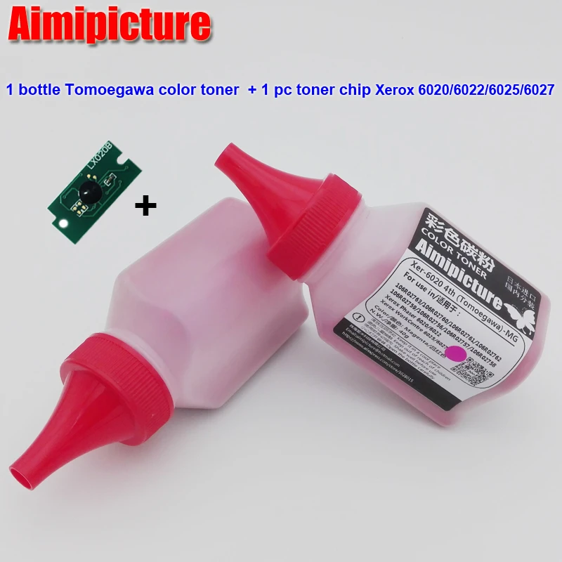 1 бутылка цветного тонера для Xerox Phaser 6020 6022 WC 6025 6027 106R02763 106R02761 106R02762 106R02760 + шт. чип