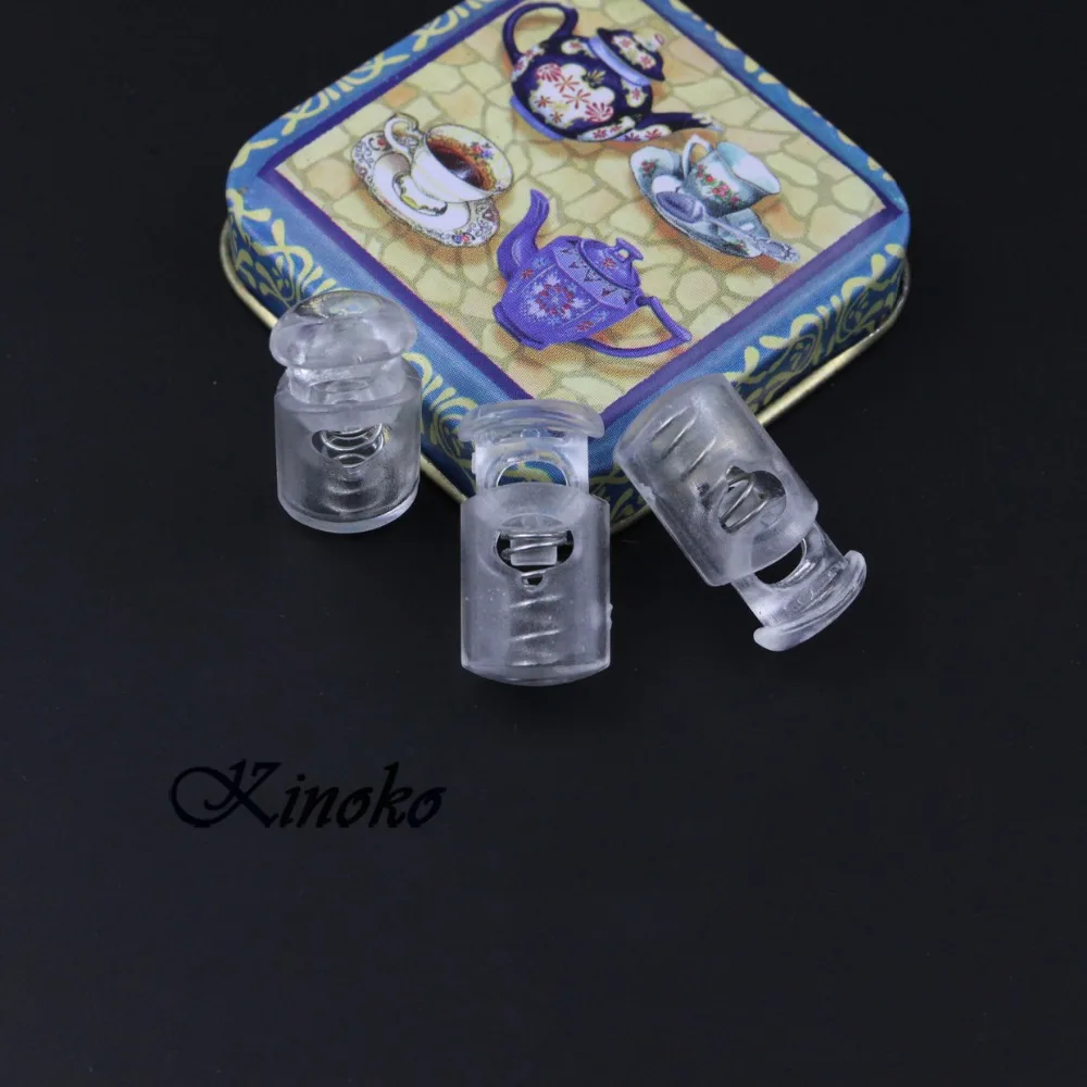 100 шт прозрачный пластиковый мини овальный эллипс баррель шнур Замки Круглый