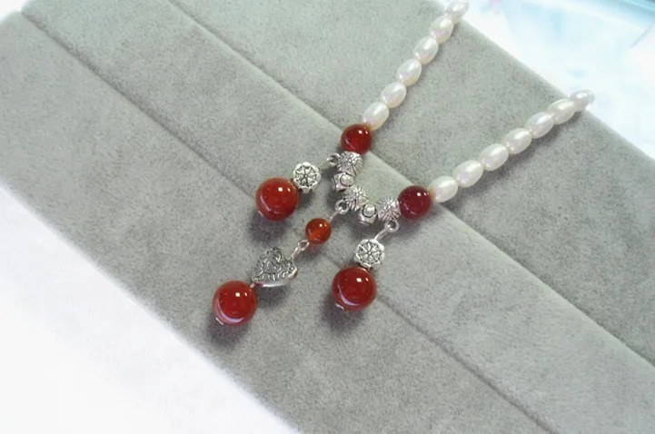 Eternal wedding Women Gift word 925 Sterling real New 5-6mm natural pearl stone necklace authentic mail national wind r | Украшения и