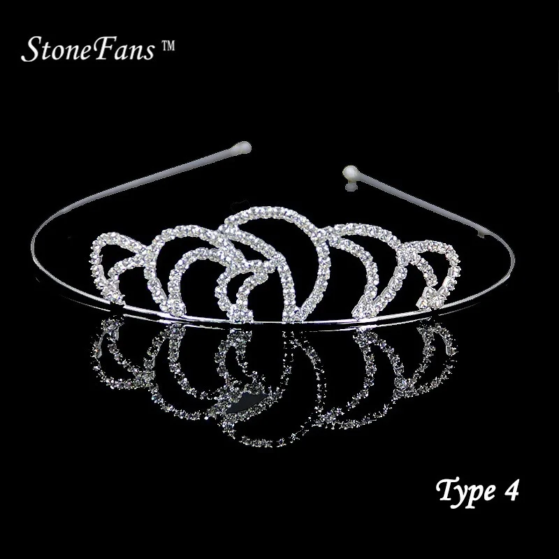 StoneFans Свадебные стразы, корона, повязка на голову, ювелирные изделия для волос, вечерние диадемы и короны с кристаллами, аксессуары для волос для женщин и девушек