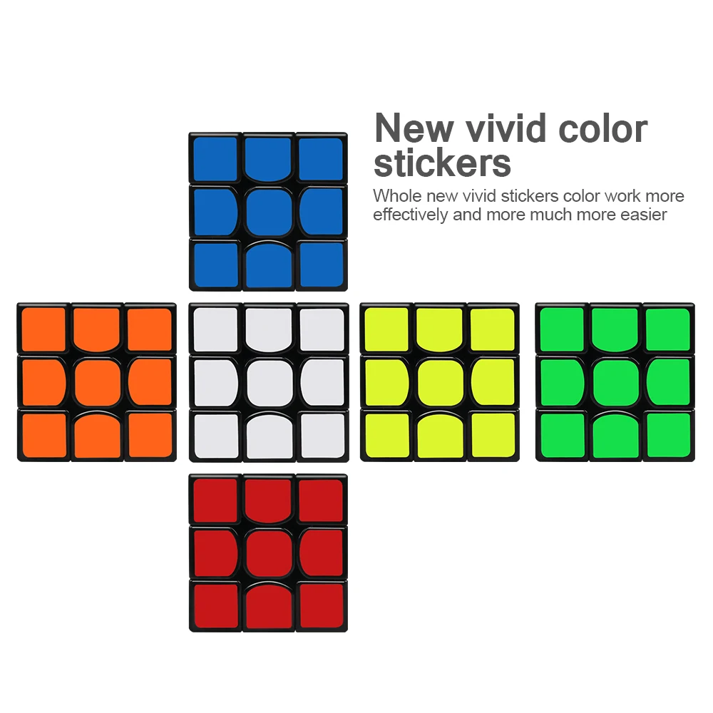 

D-FantiX Yj Guanlong Speed Cube 3x3 guanlong Toys Smooth Magic Cube Education Puzzle Toys Gift for Kid Children Adult 56mm Black