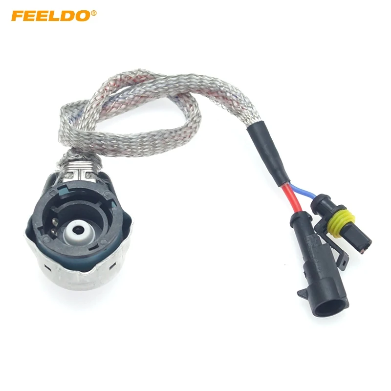 

FEELDO 1PC Car HID Xenon Headlight Lamp Socket Adapter For D2S D2R D2C D4S D4R Bulb Wire Cable Connector Relay Harness #CA5993