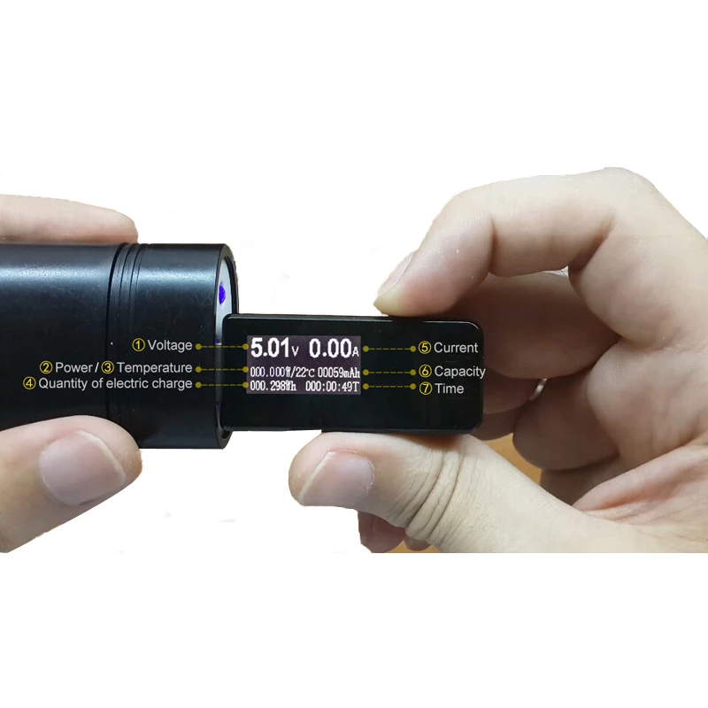 7 в 1 USB Тестер Цифровой DC Ток Напряжение Емкость Вольтметр мощности Амперметр