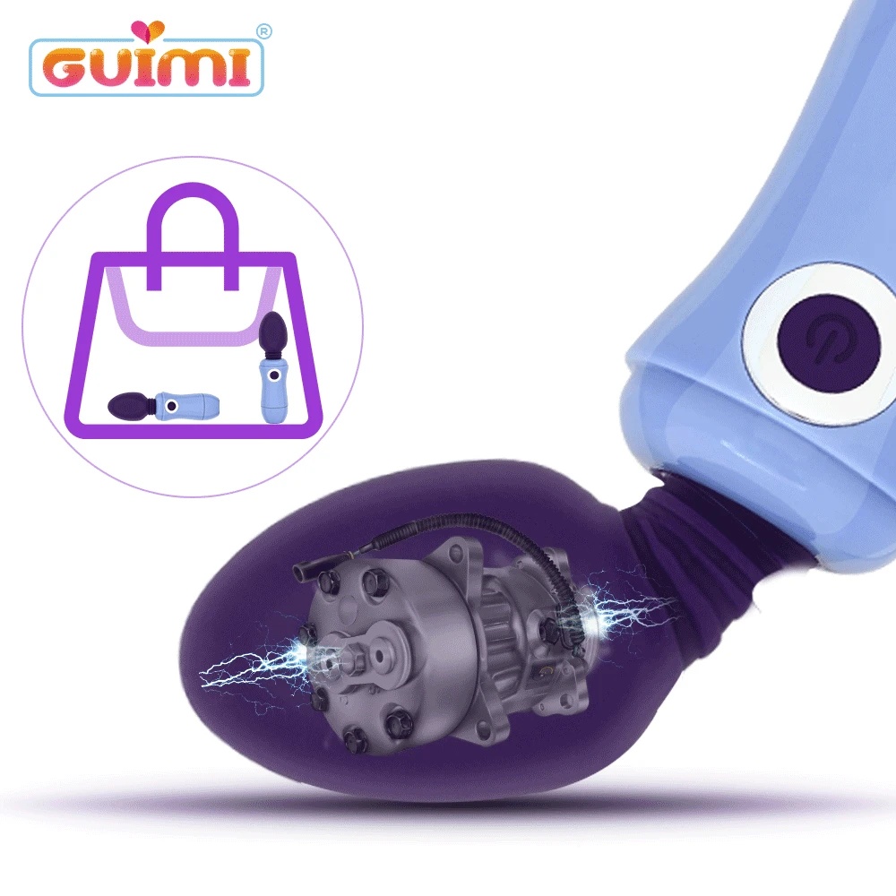 GUIMI Вращающаяся головка Мини AV Magic массажный жезл Вибратор Вагина обучение соски