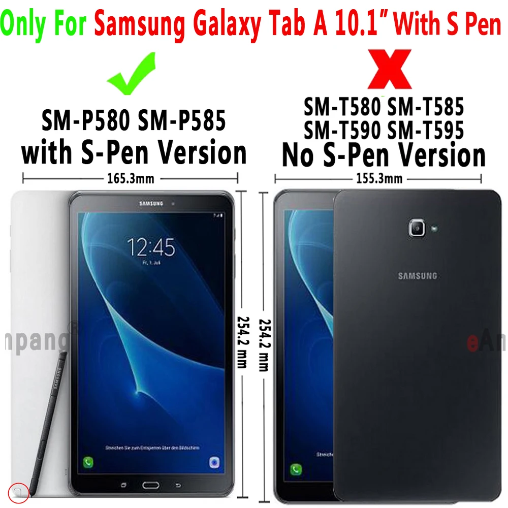 Полупрозрачный противоударный мягкий чехол для Samsung Galaxy Tab A/A6 10 1 2016 _ P580 с S ручкой