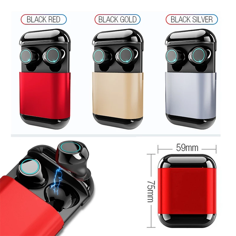 Портативный TWS беспроводные наушники 3D стерео звук Bluetooth V5.0 с чехлом для зарядки