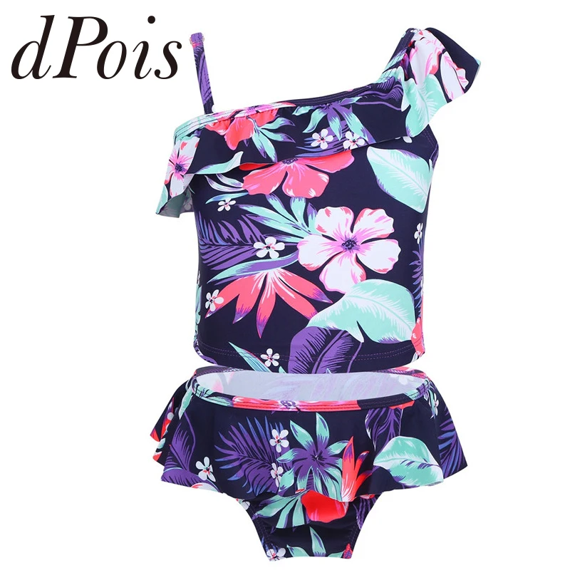 Детский танкини для девочек из 2 предметов гофрированный купальный костюм с