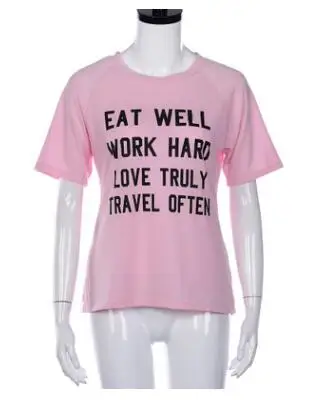 Футболка с надписью EAT WELL WORK HARD LOVE True TRAVEL повседневная женская футболка одежда в